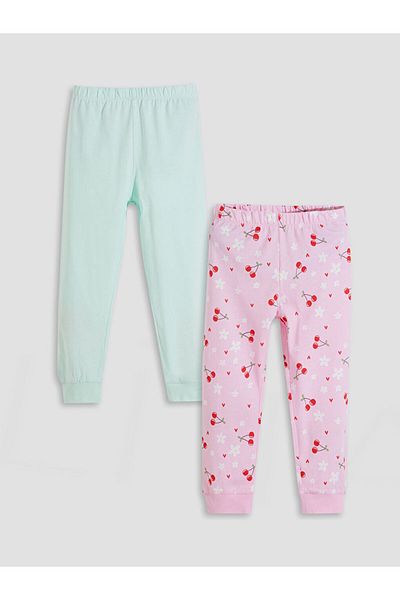 LC Waikiki Lcw Kids Pink Elastic Waist Girls' Sleepwear Bottom 2 Pcs