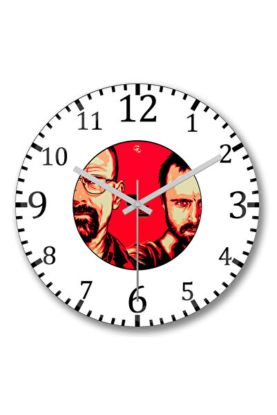 BASKI DÜNYASI جيسي بينكمان كسر ساعة الحائط الزجاج الحقيقي المنحني