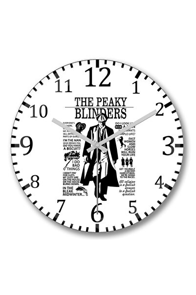 BASKI DÜNYASI بأمر من ساعة الحائط بيكي بلايندرز من الزجاج الحقيقي المنحني