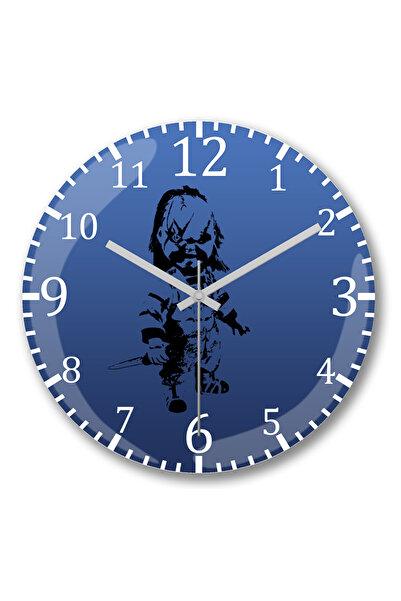 BASKI DÜNYASI ساعة حائط تشاكي من الزجاج الحقيقي المنحني