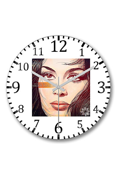 BASKI DÜNYASI ساعة حائط تركان شوراي من الزجاج الحقيقي المنحني