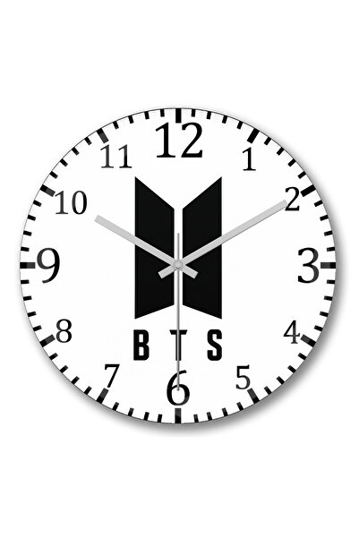 BASKI DÜNYASI Ceas de perete Bts Group din sticlă autentică bombată