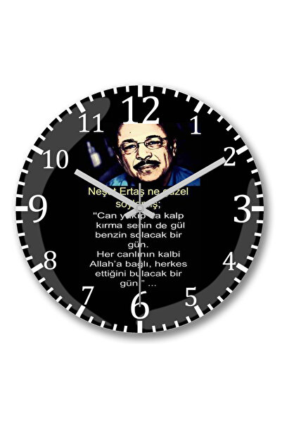 BASKI DÜNYASI Ceas de perete Neşet Ertaş din sticlă reală curbată