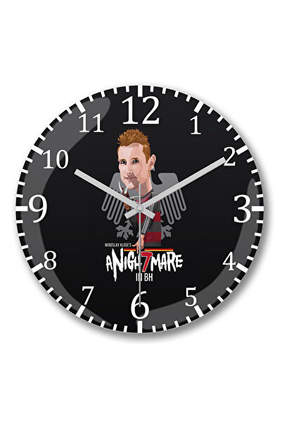 BASKI DÜNYASI كابوس ميروسلاف كلوز في ساعة حائط Bh Cinza من الزجاج الحقيقي المنحني