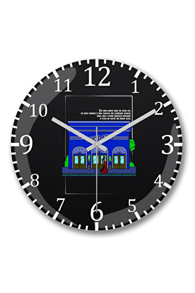 BASKI DÜNYASI Ceas de perete Boate Azul din sticlă autentică bombată