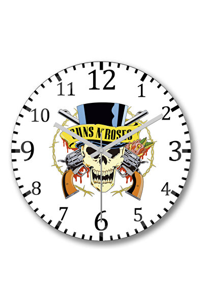 BASKI DÜNYASI Ceas de perete Guns N' Roses din sticlă autentică bombată