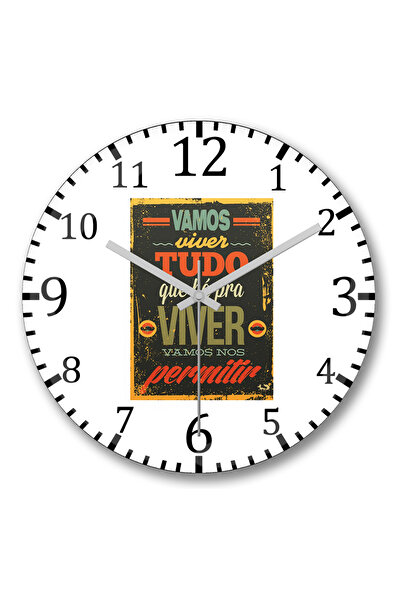 BASKI DÜNYASI ساعة حائط Rasputia Tudo Numa Boa من الزجاج الحقيقي المنحني