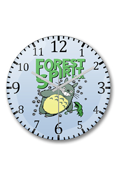 BASKI DÜNYASI ساعة حائط فورست سبيريت بروس توتورو من الزجاج الحقيقي المنحني