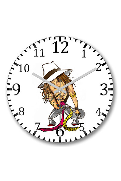 BASKI DÜNYASI ساعة حائط ستيفن تايلر من الزجاج الحقيقي المنحني