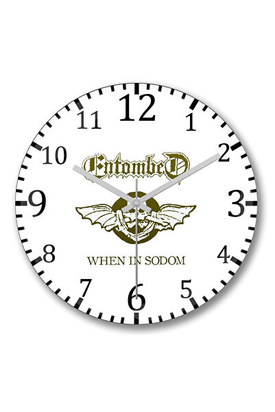 BASKI DÜNYASI ساعة حائط Entombed2 من الزجاج الحقيقي المنحني