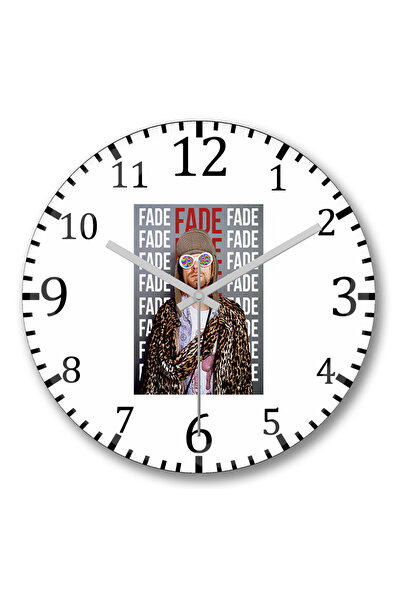 BASKI DÜNYASI كورت كوبين فيد 99 ساعة حائط من الزجاج الحقيقي المنحني