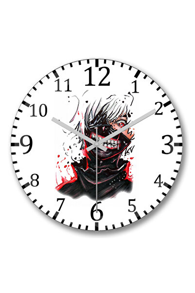 BASKI DÜNYASI ساعة حائط أنيمي Masculina من الزجاج الحقيقي المنحني