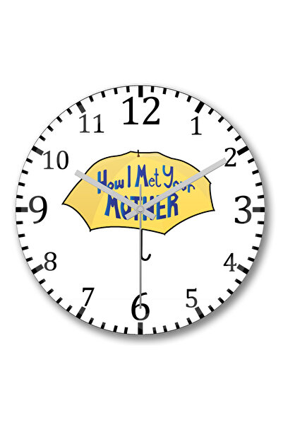 BASKI DÜNYASI ساعة حائط كيف قابلت والدتك من الزجاج الحقيقي المنحني