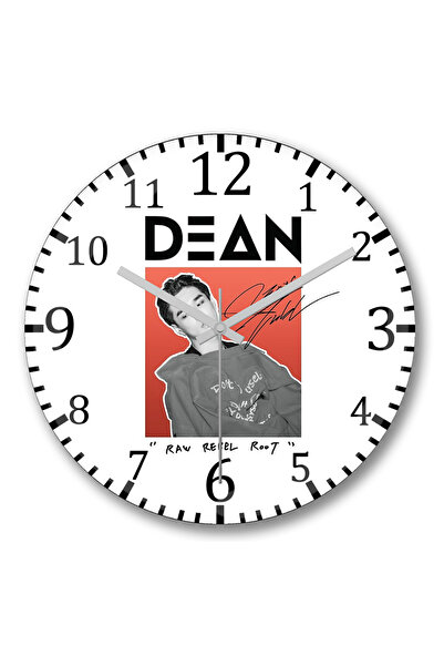 BASKI DÜNYASI ساعة حائط دين راو ريبيل رووت من الزجاج الحقيقي المنحني