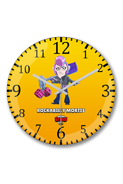 BASKI DÜNYASI Ceas de perete Brawl Stars Rockabilly Mortis din sticlă autenti...