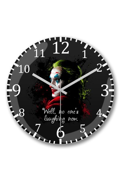 BASKI DÜNYASI ساعة حائط جوكر من الزجاج الحقيقي المنحني