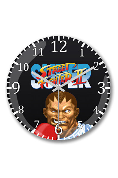 BASKI DÜNYASI ساعة حائط ستريت فايتر 2 بالروج 2 من الزجاج الحقيقي المنحني