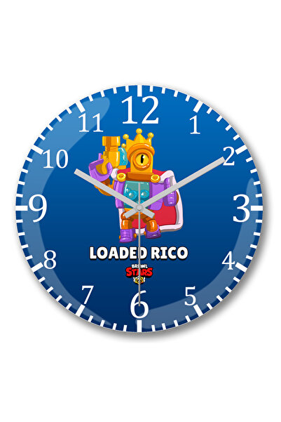 BASKI DÜNYASI Ceas de perete Brawl Stars Loaded Rico din sticlă autentică bombată