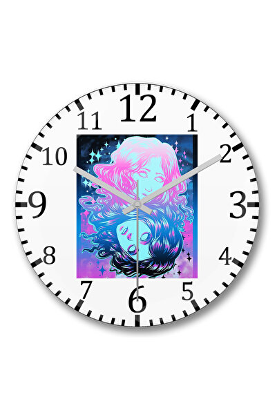 BASKI DÜNYASI Ceas de perete cu două fețe din sticlă autentică bombată