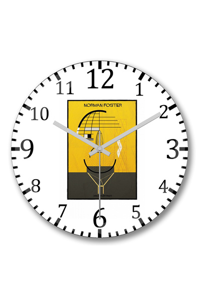 BASKI DÜNYASI Ceas de perete Norman Foster Madre din sticlă autentică bombată