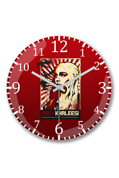BASKI DÜNYASI Ceas de perete Game Of Thrones Khaleesi din sticlă autentică bo...