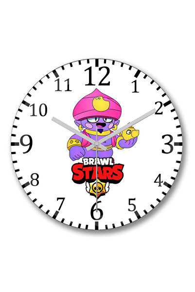 BASKI DÜNYASI Ceas de perete Brawl Stars Gene din sticlă autentică bombată