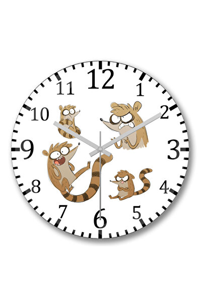 BASKI DÜNYASI Ceas de perete Regular Show Rigby din sticlă autentică bombată