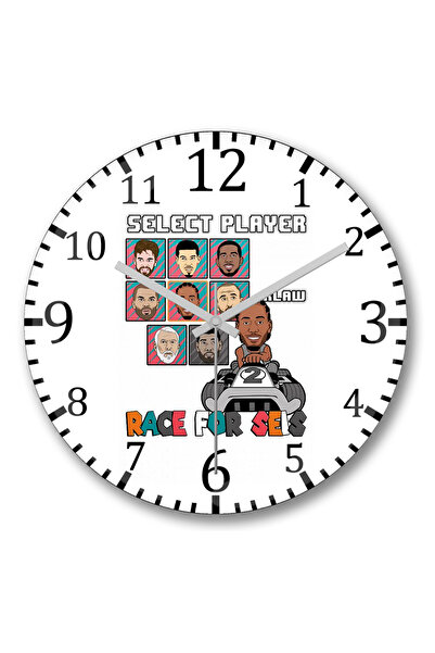 BASKI DÜNYASI Ceas de perete Select Player Spurs din sticlă autentică bombată