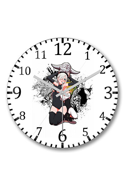 BASKI DÜNYASI ساعة حائط Meliodas e Elizabeth من الزجاج الحقيقي المنحني