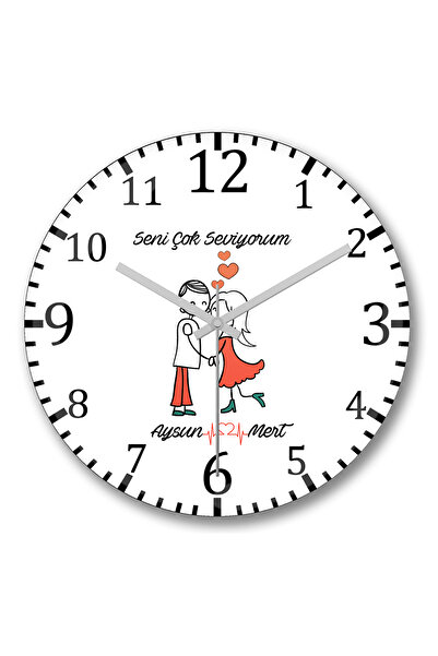 BASKI DÜNYASI أنا أحبك كثيرًا ساعة حائط من الزجاج الحقيقي المنحني