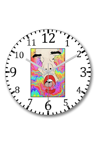 BASKI DÜNYASI ساعة حائط مخدرة من الزجاج الحقيقي المنحني