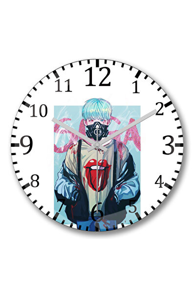 BASKI DÜNYASI Ceas de perete Bts Suga Kpop din sticlă autentică bombată