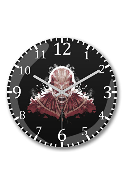 BASKI DÜNYASI هجوم على تيتان الحبر على تيتان ساعة الحائط الزجاج الحقيقي المنحني