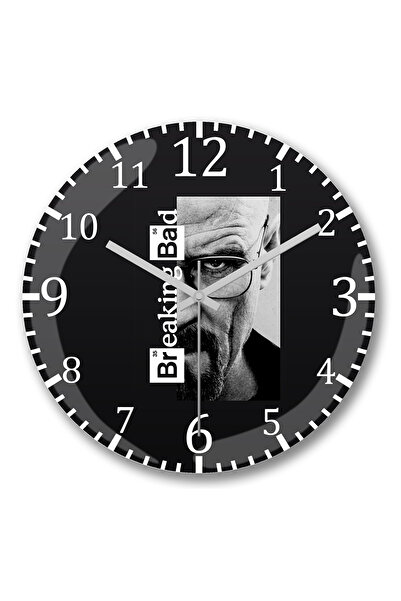 BASKI DÜNYASI ساعة حائط Breaking Bad1 من الزجاج الحقيقي المنحني