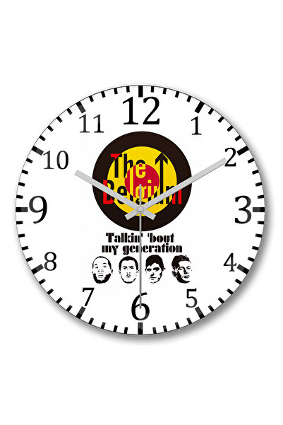 BASKI DÜNYASI ساعة حائط بلجيكا توكين بوت ماي جينيريشن من الزجاج الحقيقي المنحني