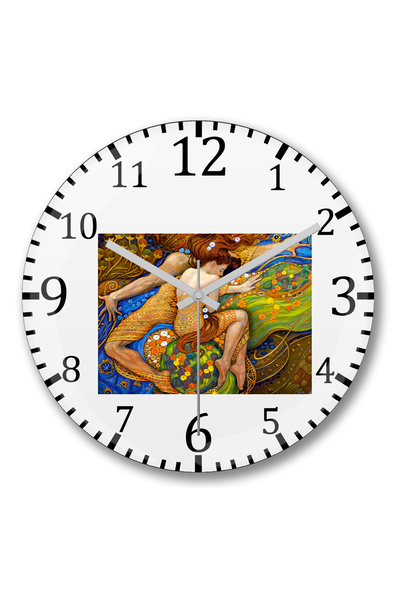 BASKI DÜNYASI ساعة حائط إيرينا كاركابي من الزجاج الحقيقي المنحني