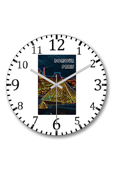 BASKI DÜNYASI Ceas de perete Louvre Cinza din sticlă autentică bombată