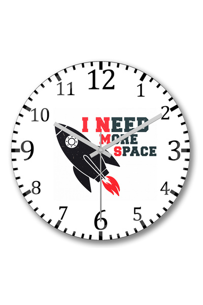 BASKI DÜNYASI أحتاج إلى المزيد من مساحة ساعة الحائط المنحنية من الزجاج الحقيقي