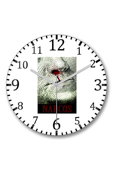 BASKI DÜNYASI Ceas de perete Narcos1 din sticlă autentică bombată