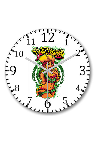 BASKI DÜNYASI Ceas de perete Garota Lollipop din sticlă autentică bombată