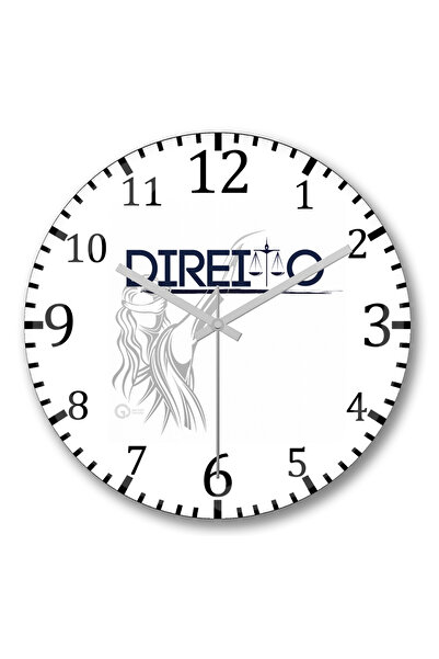 BASKI DÜNYASI ساعة حائط Direito من الزجاج الحقيقي المنحني