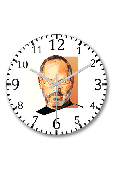 BASKI DÜNYASI لا تنسى ساعة حائط ستيف جوبز من الزجاج الحقيقي المنحني