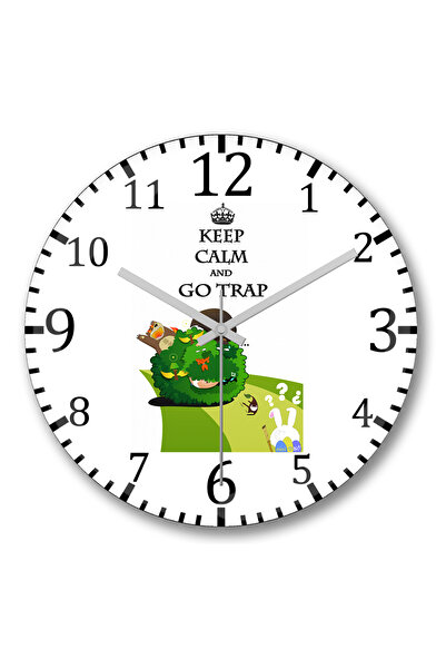BASKI DÜNYASI Ceas de perete Melhor Trap Keep Calm din sticlă autentică bombată