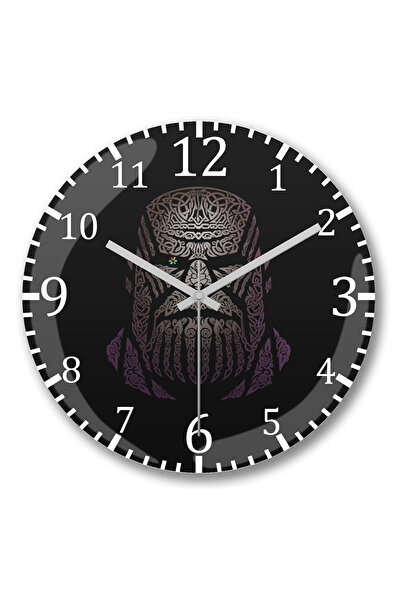 BASKI DÜNYASI ساعة حائط ثانوس تيتان ليجيندز من الزجاج الحقيقي المنحني