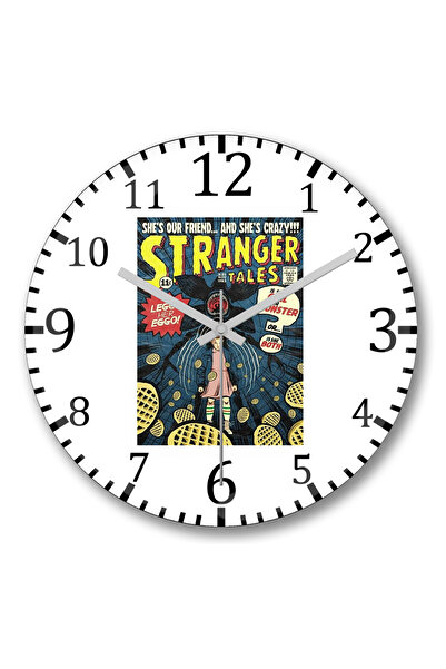 BASKI DÜNYASI Ceas de perete Stranger Things Sticlă reală curbată
