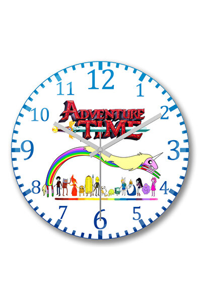 BASKI DÜNYASI ساعة حائط Adventure Time Finn Jake 2 من الزجاج الحقيقي المنحني