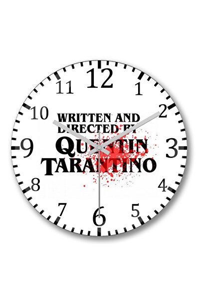 BASKI DÜNYASI كوينتن تارانتينو ساعة حائط الدم من الزجاج الحقيقي المنحني