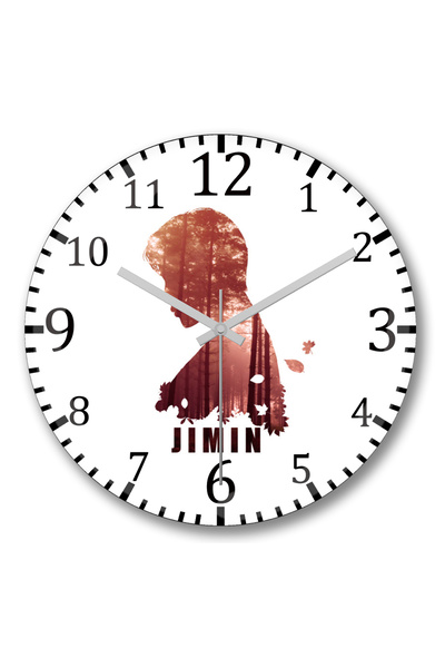 BASKI DÜNYASI Ceas de perete Bts Jimin din sticlă autentică bombată