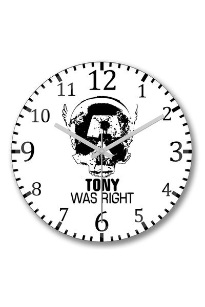 BASKI DÜNYASI ساعة حائط توني واس رايت 1 من الزجاج الحقيقي المنحني
