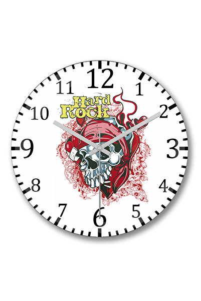 BASKI DÜNYASI ساعة حائط هارد روك من الزجاج الحقيقي المنحني